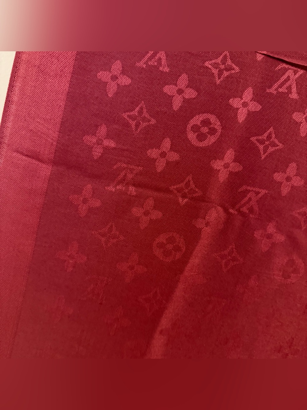 Monogram Cashmere Silk Blend Shawl / Scarf - Picture 3 of 8